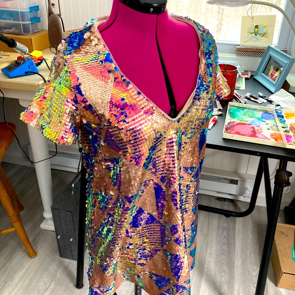 $24 TFNC for ASOS Petite Sequin Mini Dress Women’s Petite Size Medium